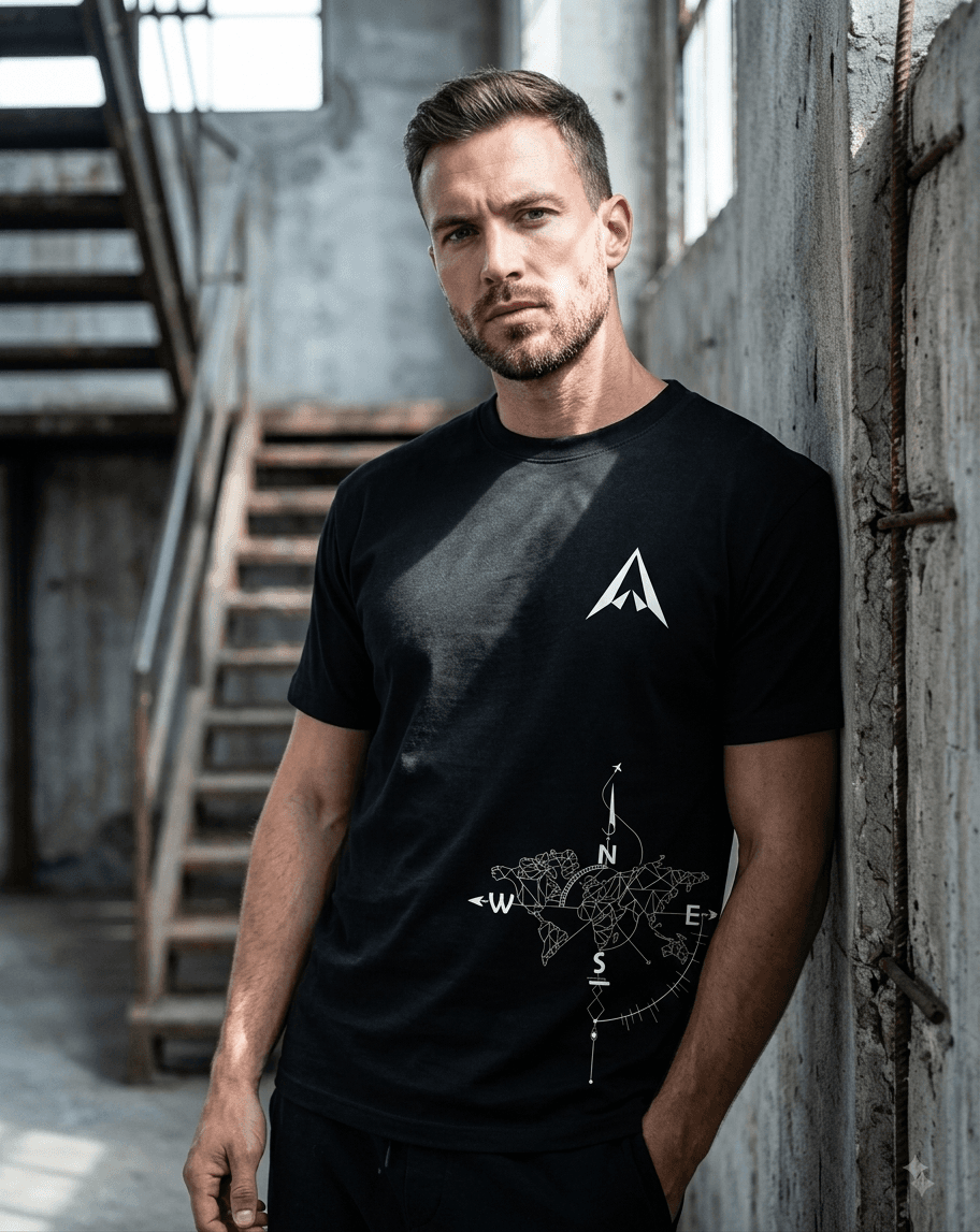 Adrenl heavyweight T-shirt in an industrial setting