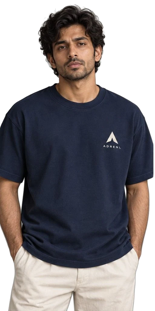 MARCOS tee, front, on a model