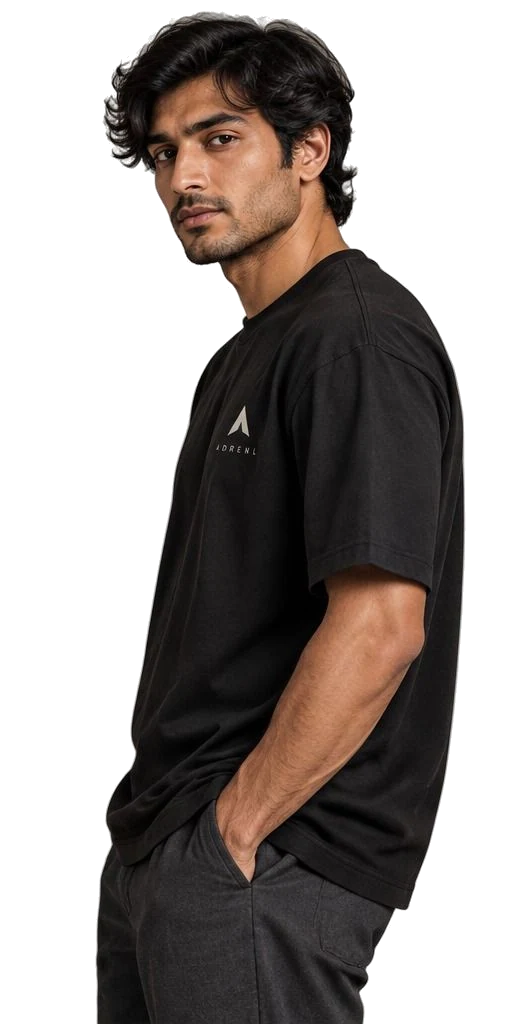 RIDGE tee, side, on a model